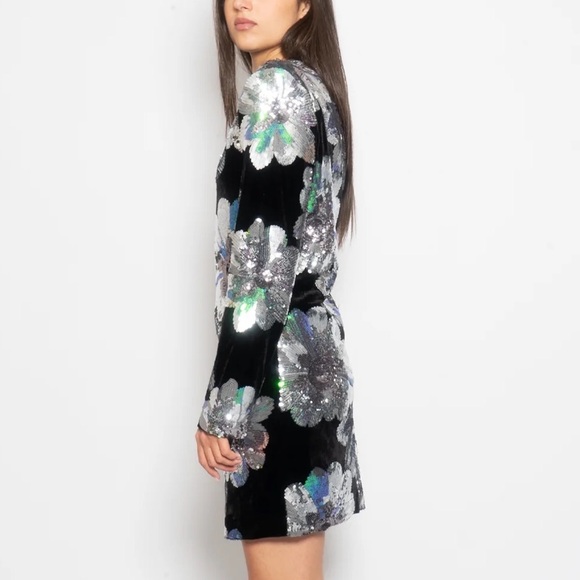 NWT Sabina Musayev Juliette Dress in Multi Silver - Picture 2 of 9